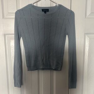 Topshop Light Blue/Gray Ribbed Sweater